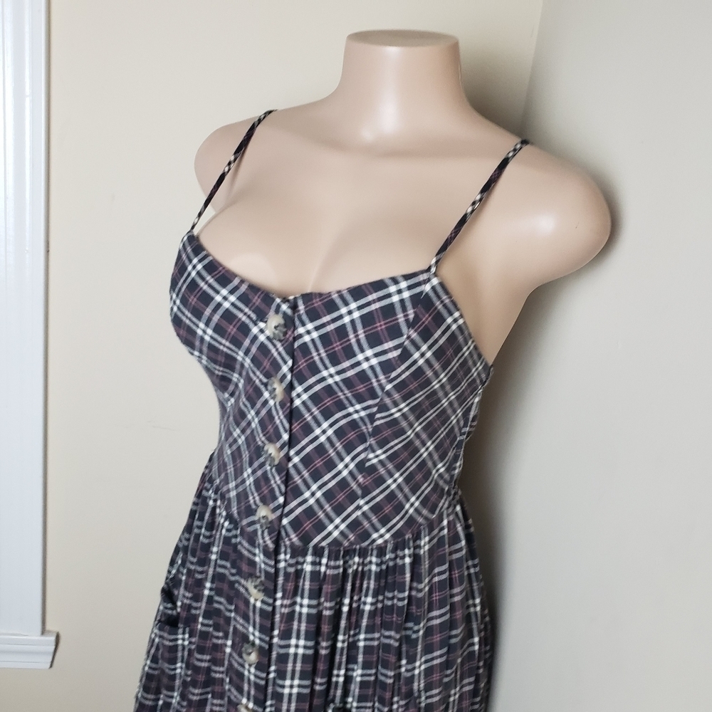 TRUE CRAFT Checkered Pocket Midi Dress - Picture 4 of 9